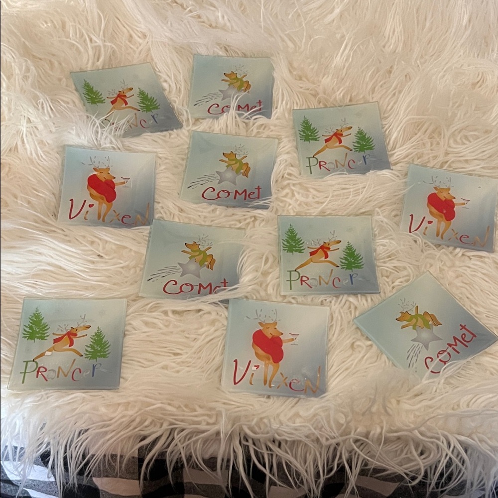 Festive Reindeer Holiday Plates Set